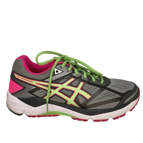 ASICS SHOES Running Athletic Sneakers Dynamic Duomax Grey Pink Size 10 - Picture 8 of 13